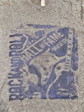 Men’s XL Rock and Roll Hall of Fame Museum Gray Blue Music Shirt